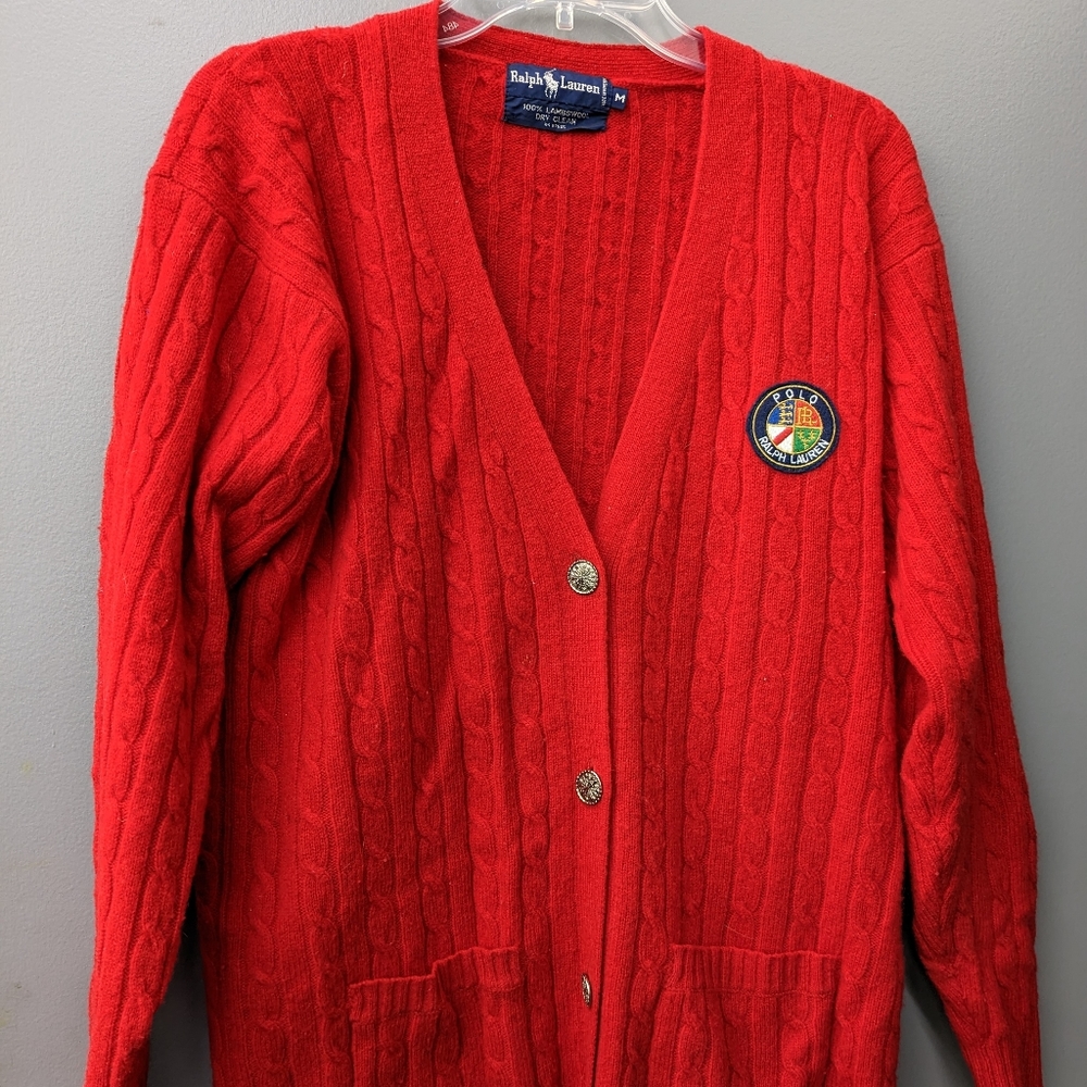 Vintage Ralph Lauren Cardigan 109% LambsWool Hong Kong